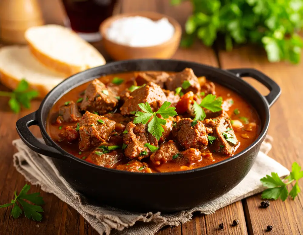 Rindergulasch ohne Wein