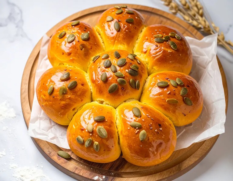 Kürbisbrot in Blumenform selbst machen | Rezept bei Dilos Kitchen