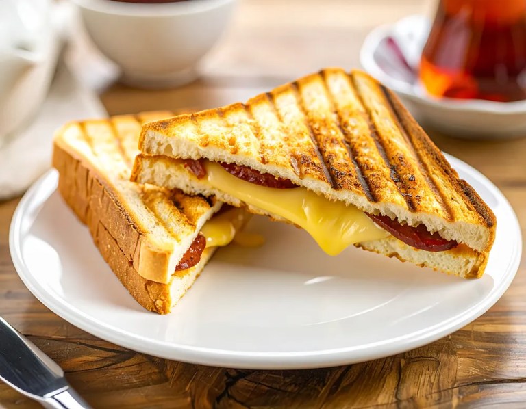 Türkisches Toast mit Sucuk und Käse - einfaches & schnelles Rezept bei Dilos Kitchen