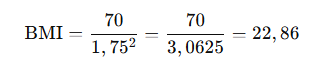 Formel - BMI Rechner - Beispiel