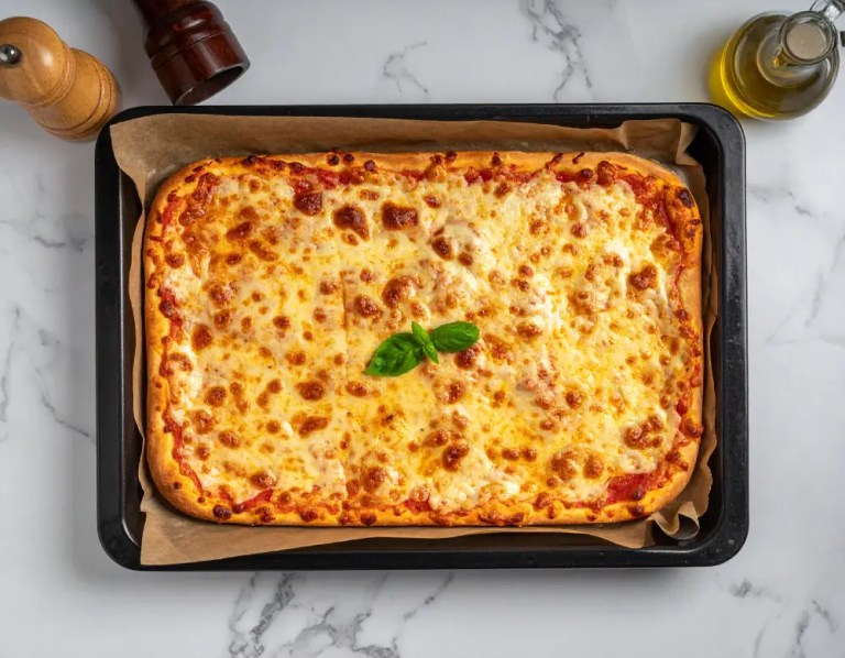Pizza Margherita Rezept vom Blech bei Dilos Kitchen