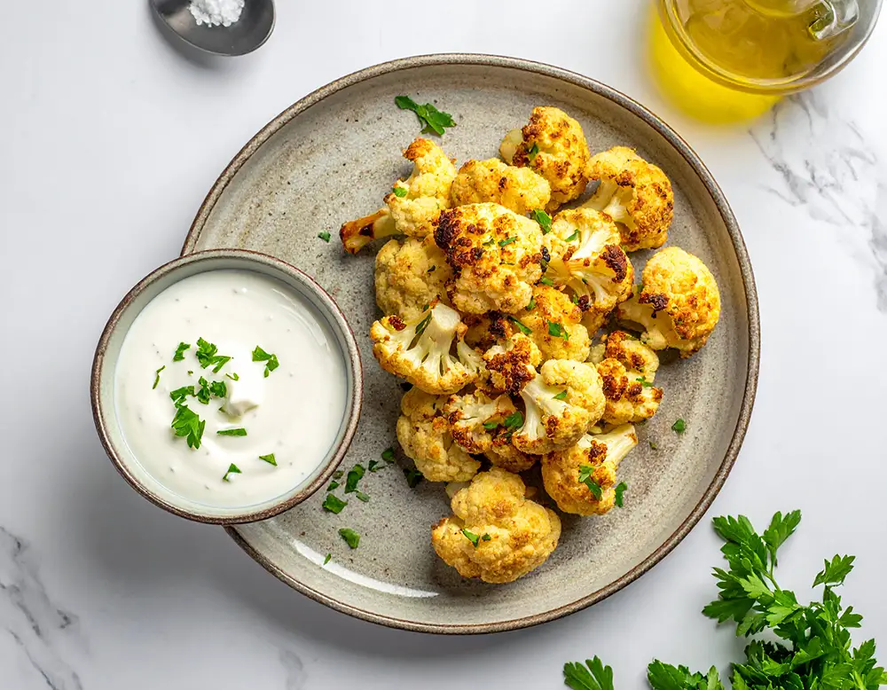 Blumenkohl aus der Heissluftfritteuse – einfach & knusprig