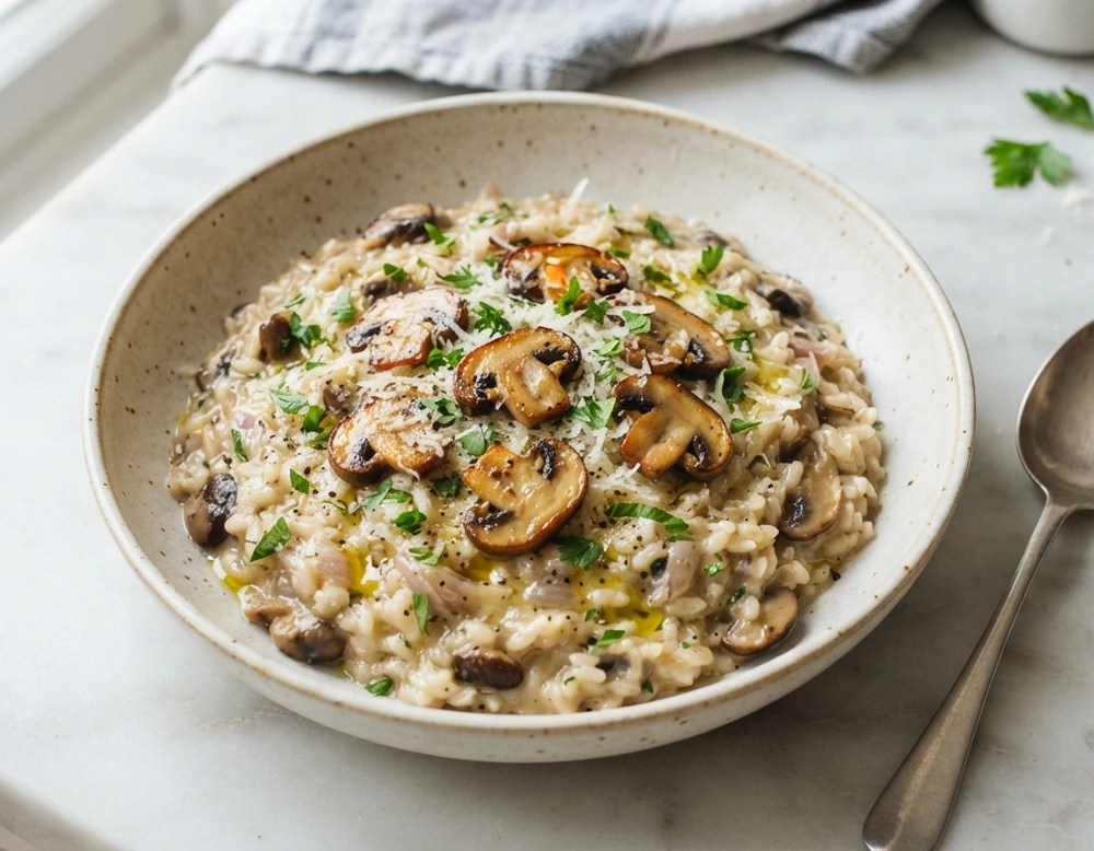 Pilzrisotto mit Parmesan