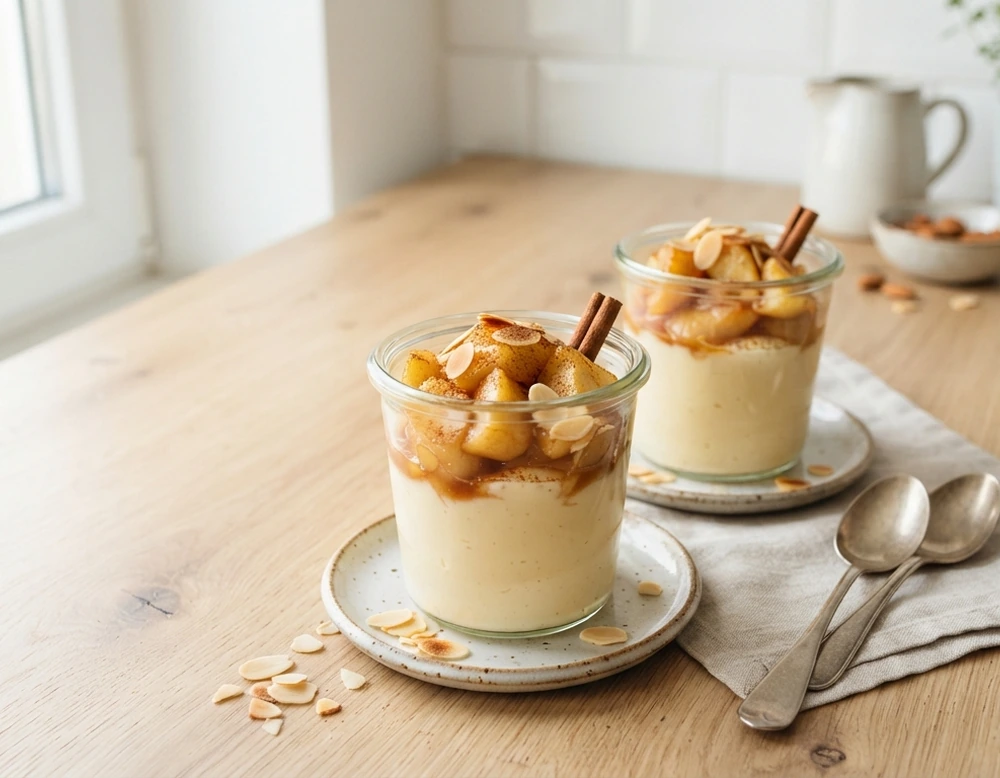 Vanillepudding mit karamellisierten Äpfeln – cremig und einfach