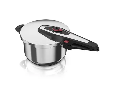 Arendo Schnellkochtopf 6 Liter Edelstahl Dampfkochtopf mit Sicherheitssystem, 2x Druckstufen, Edelstahl (1-tlg), Dampfgaren, Einkochen, Für Induktionsherde, Gasherde und Ceranfelder