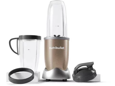 nutribullet Standmixer Pro NB907CP - kompakter Mixer, 900W, 2 Mixbecher(700+925ml),Champagner, 900 W, Drücken, drehen, mixen, starker Motor,Becher+Zubehör spülmaschinenfest