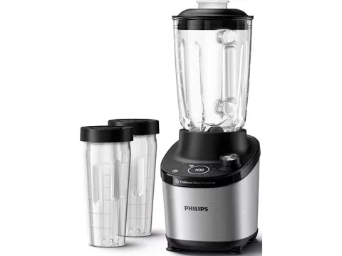 Philips Standmixer HR3760/10 7000 Series, mit ProBlend Ultra-Technologie, 1500 W, 2L-Glasbehälter und Schnellauswahlprogrammen, Metallic/Schwarz