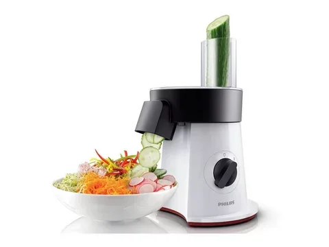 Philips Zerkleinerer HR1388/80 Viva Collection, 200 W, Salatzubereiter, 5 Edelstahlscheiben