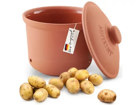 RÖMERTOPF Vorratsdose Frische-Topf MAXI PLUS - Kartoffeln Aufbewahrung 5,5 Liter, Keramik, (Set), aus Naturton
