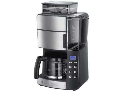 RUSSELL HOBBS Kaffeemaschine mit Mahlwerk Grind & Brew 25610-56, 1,25l Kaffeekanne, Papierfilter 1x4, 1,25l Glaskanne, 1 bis 10 Tassen, Digitaler Timer, Mahlgradeinstellung
