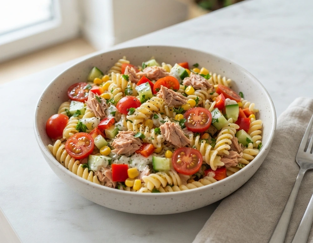 Thunfisch-Nudelsalat mit Gemüse